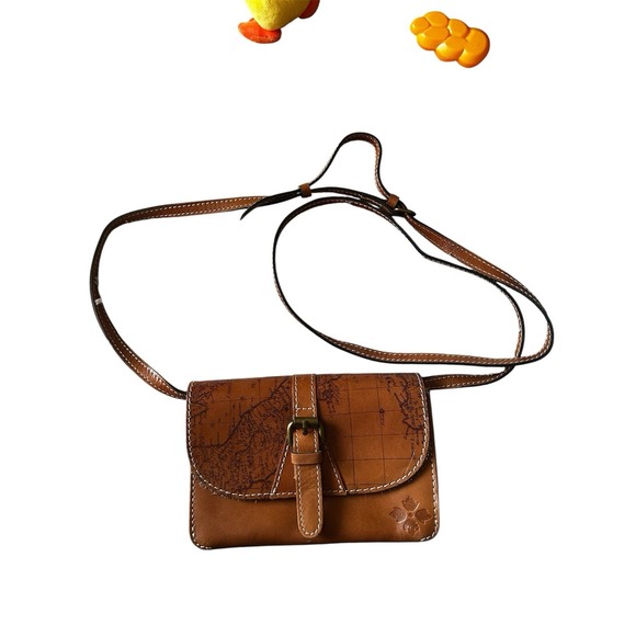 Patricia Nash Torri Map Flap Buckle Small Crossbody Bag Shoulder Purse - Picture 1 of 8